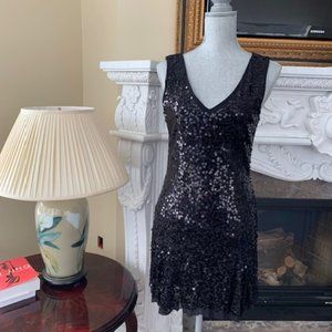Black Sequin Mini Dress